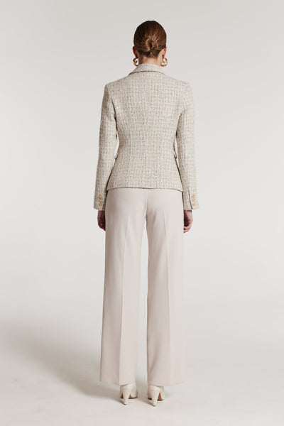 Tweed Suit Jacket - Ivory/Grey-Perri Cutten