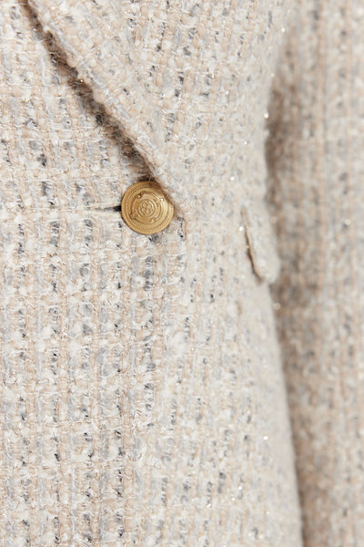 Tweed Suit Jacket - Ivory/Grey-Perri Cutten