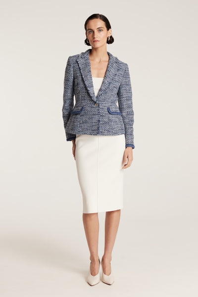 Tweed Blazer - Navy-Perri Cutten