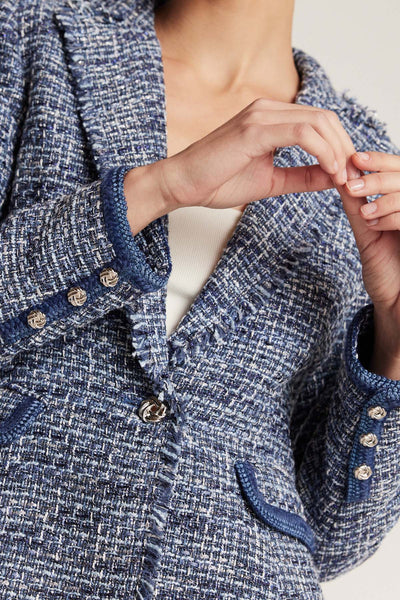 Tweed Blazer - Navy-Perri Cutten
