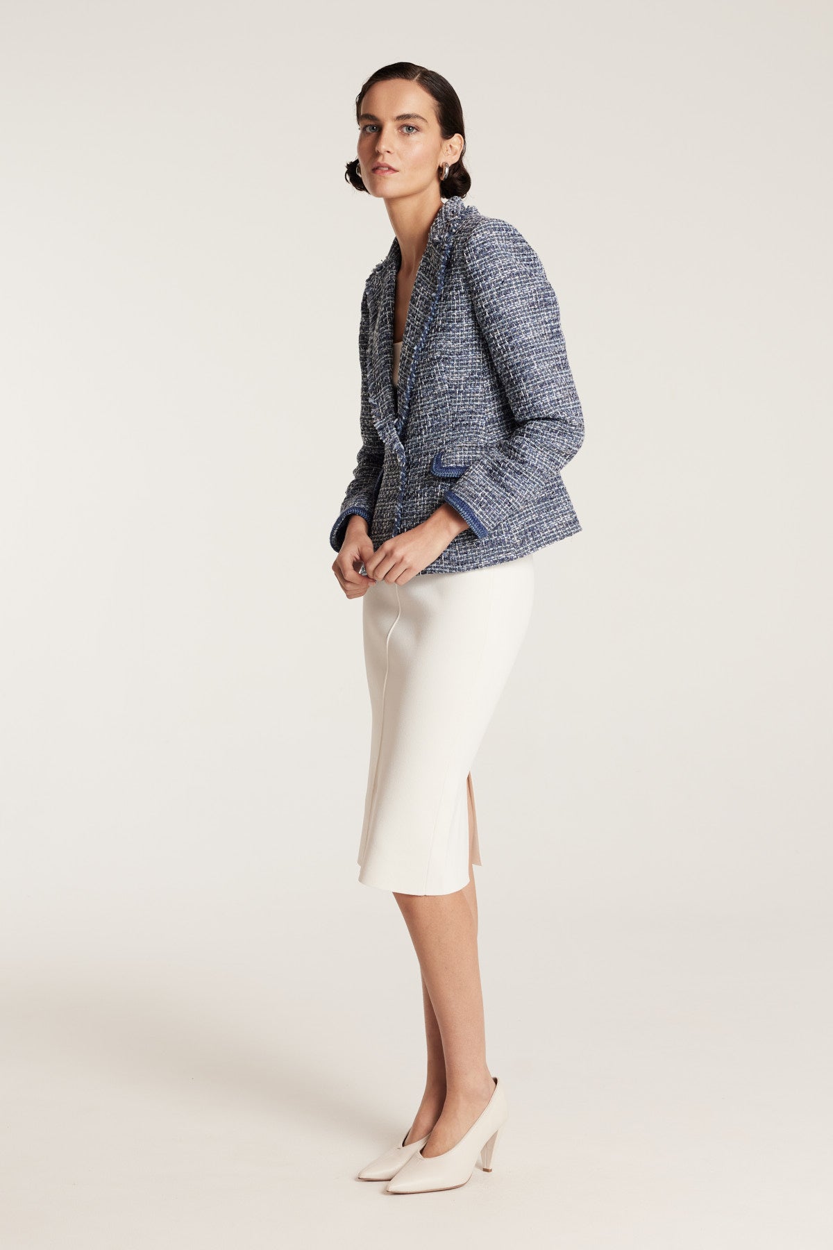 Tweed Blazer - Navy-Perri Cutten