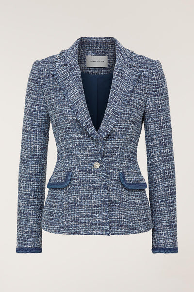 Tweed Blazer - Navy-Perri Cutten