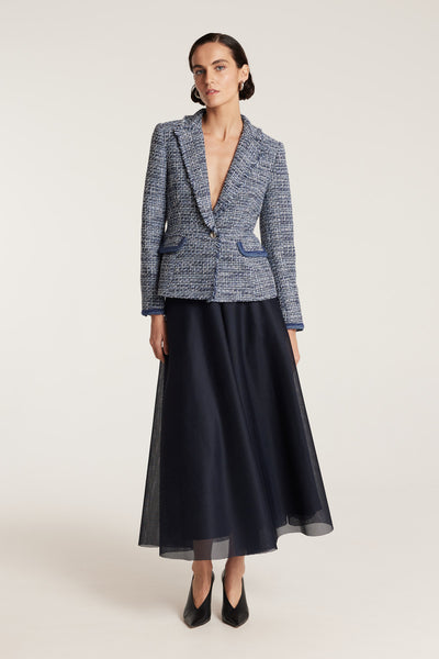 Tweed Blazer - Navy-Perri Cutten