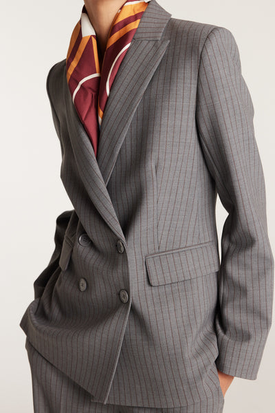 Ava Suit Jacket - Charcoal/Maroon-Perri Cutten