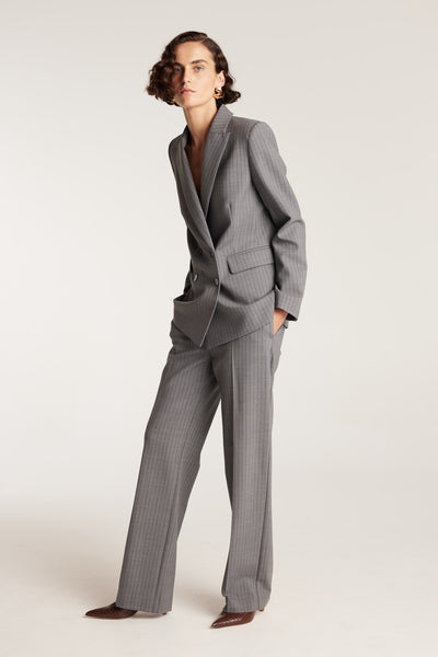 Ava Suit Jacket - Charcoal/Maroon-Perri Cutten