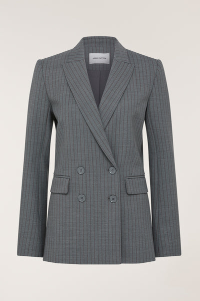 Ava Suit Jacket - Charcoal/Maroon-Perri Cutten