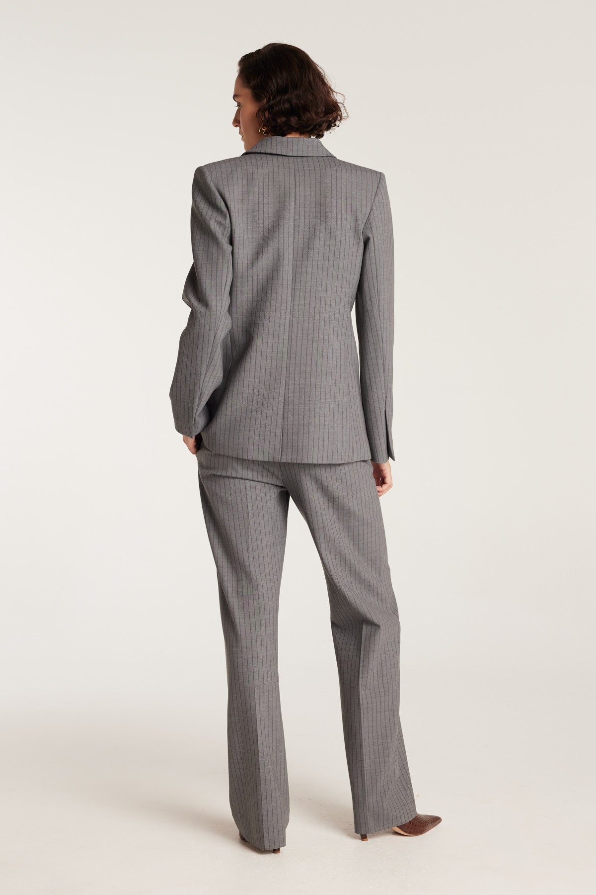 Ava Suit Jacket - Charcoal/Maroon-Perri Cutten