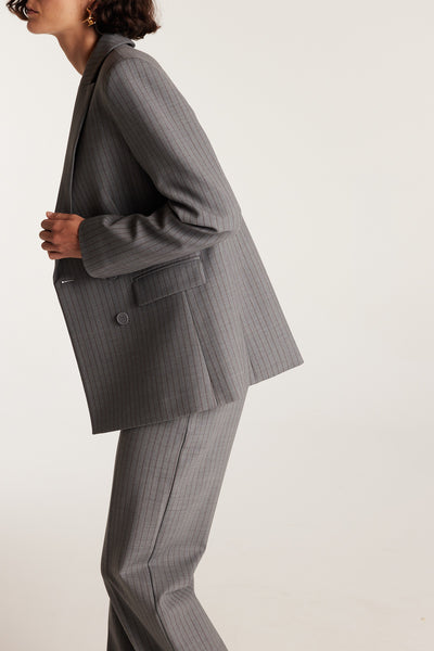 Ava Suit Jacket - Charcoal/Maroon-Perri Cutten