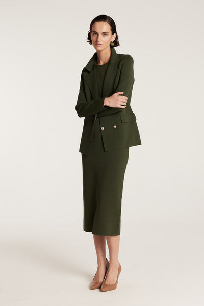 Crepe Britt Jacket - Olive-Perri Cutten