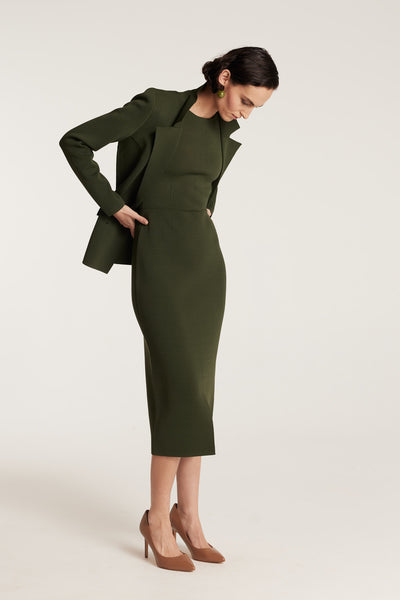 Crepe Britt Jacket - Olive-Perri Cutten