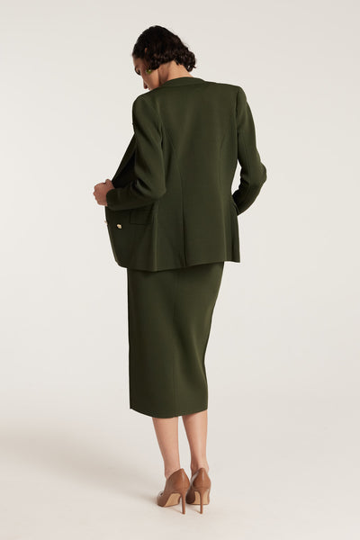 Crepe Britt Jacket - Olive-Perri Cutten