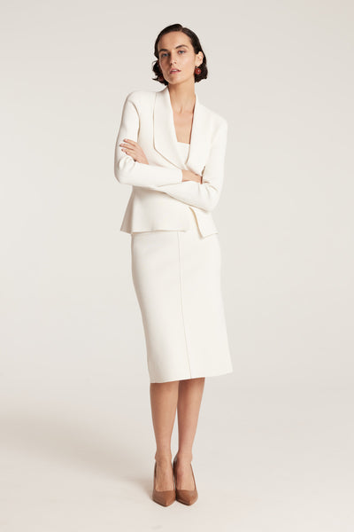 Milano Crepe Knit Jacket - Neutral-Perri Cutten