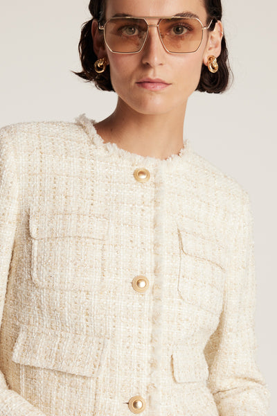 Tweed Jacket - Ivory/Gold-Perri Cutten