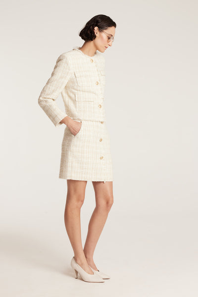 Tweed Jacket - Ivory/Gold-Perri Cutten