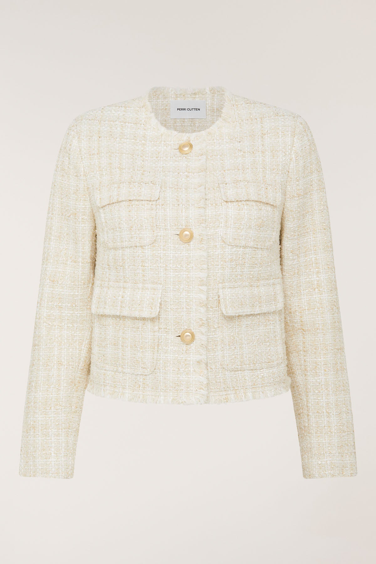 Tweed Jacket - Ivory/Gold-Perri Cutten