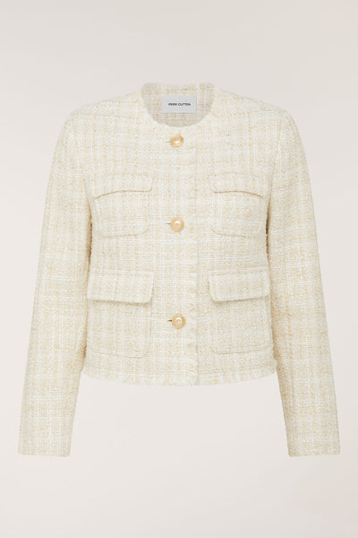 Tweed Jacket - Ivory/Gold-Perri Cutten