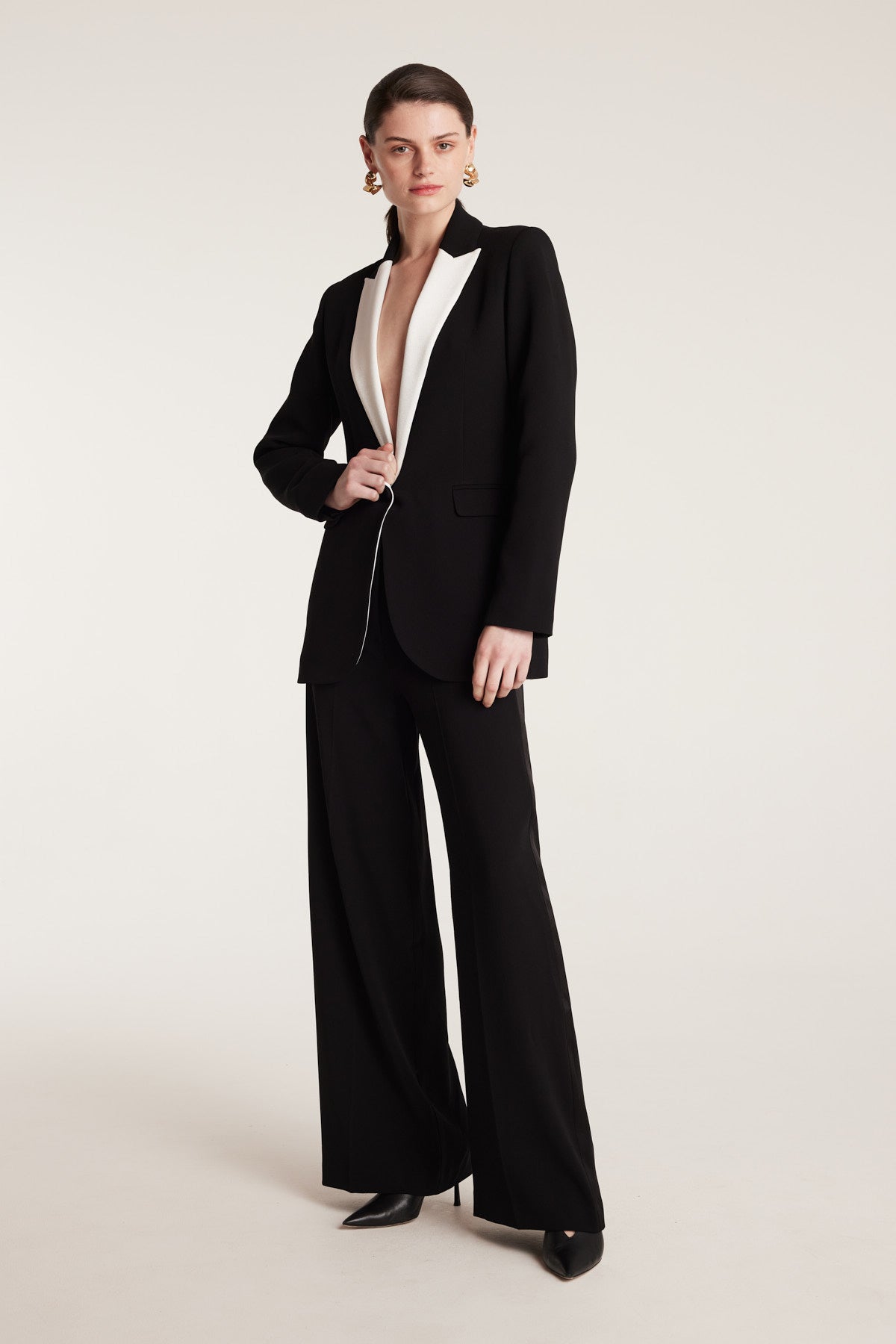 Tuxedo Jacket - Black-Perri Cutten