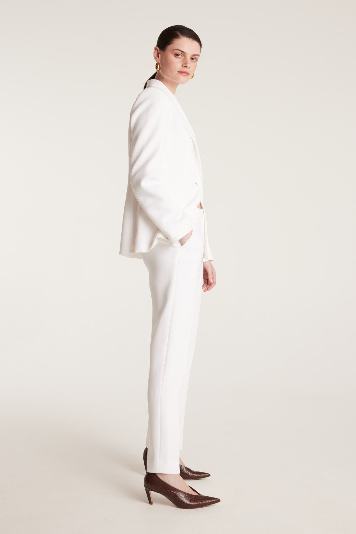 Suit Jacket - Chalk White-Perri Cutten
