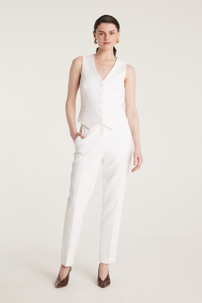 Suit Vest - Chalk White-Perri Cutten