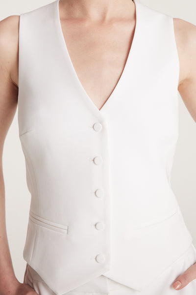 Suit Vest - Chalk White-Perri Cutten