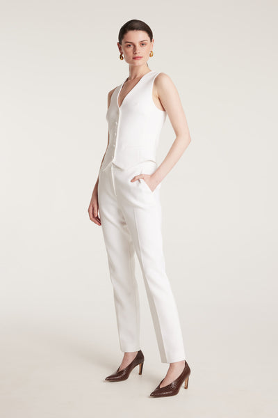 Suit Vest - Chalk White-Perri Cutten