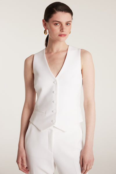 Suit Vest - Chalk White-Perri Cutten