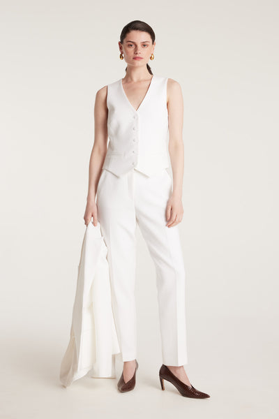 Suit Vest - Chalk White-Perri Cutten