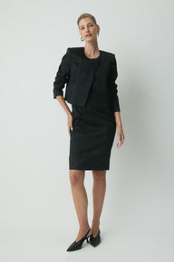 Millie Brocade Jacket - Black