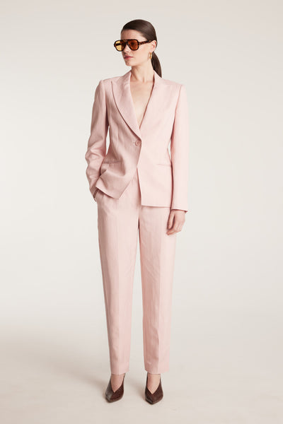 Sienna Linen Jacket - Pale Pink-Perri Cutten