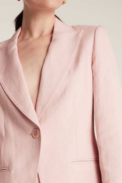 Sienna Linen Jacket - Pale Pink-Perri Cutten