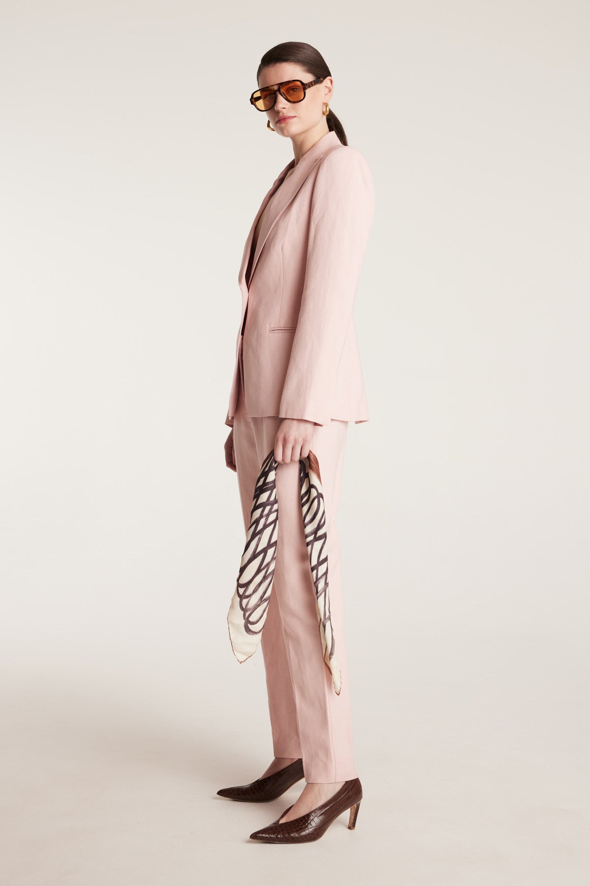 Sienna Linen Jacket - Pale Pink-Perri Cutten