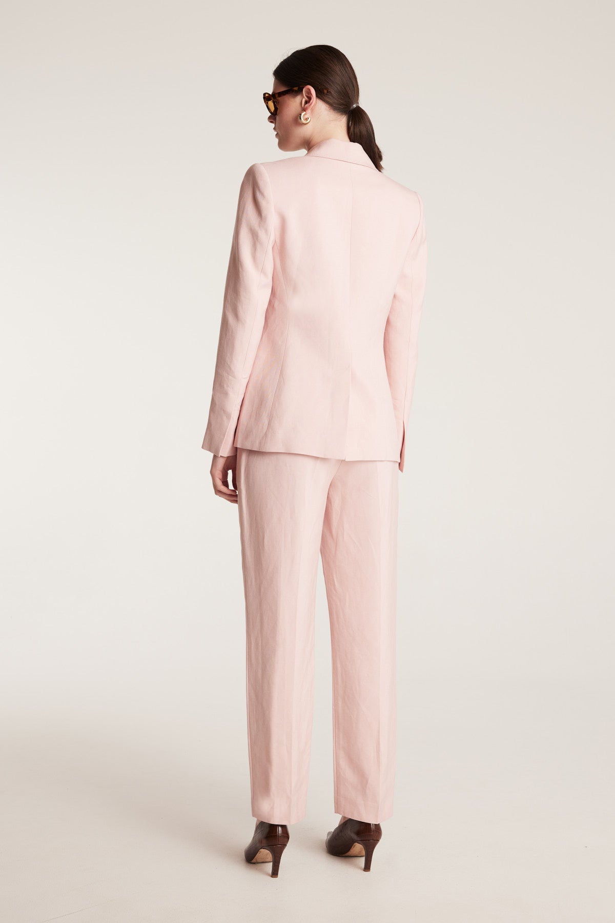 Sienna Linen Jacket - Pale Pink-Perri Cutten
