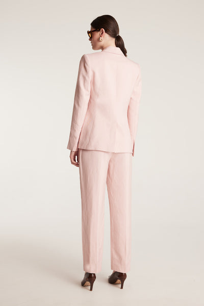Sienna Linen Jacket - Pale Pink-Perri Cutten