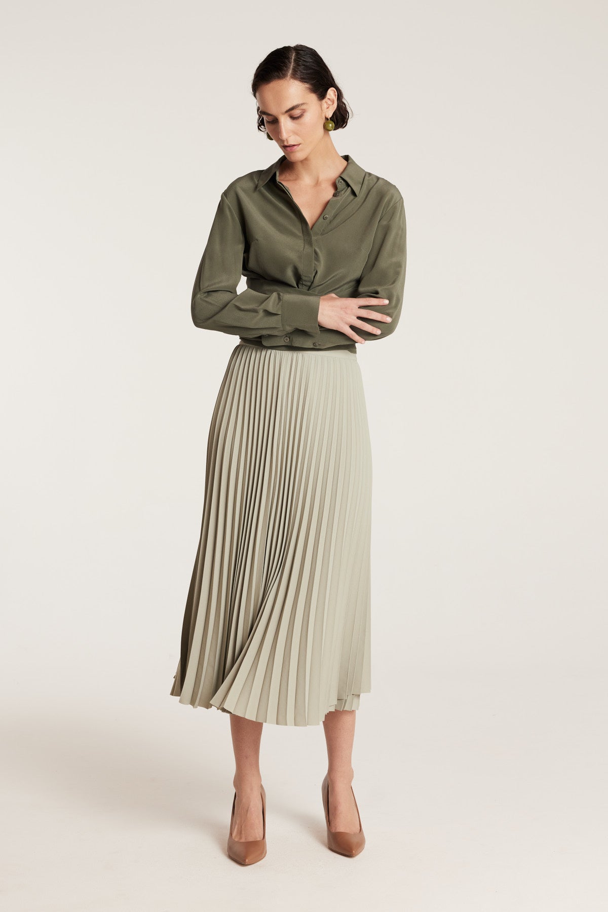 Pleat Skirt - Sage-Perri Cutten