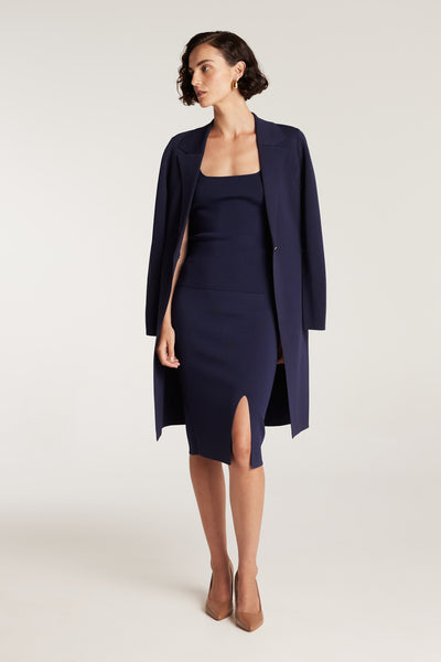 Crepe Knit Skirt - Indigo-Perri Cutten