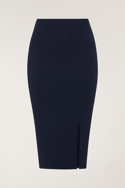 Crepe Knit Skirt - Indigo-Perri Cutten