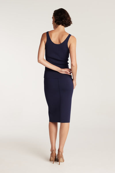 Crepe Knit Skirt - Indigo-Perri Cutten