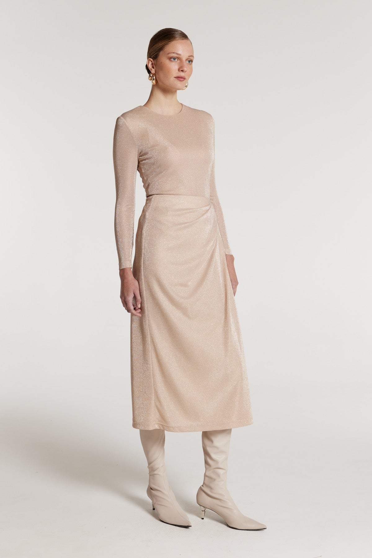 Soft Sparkle Skirt - Soft Gold-Perri Cutten