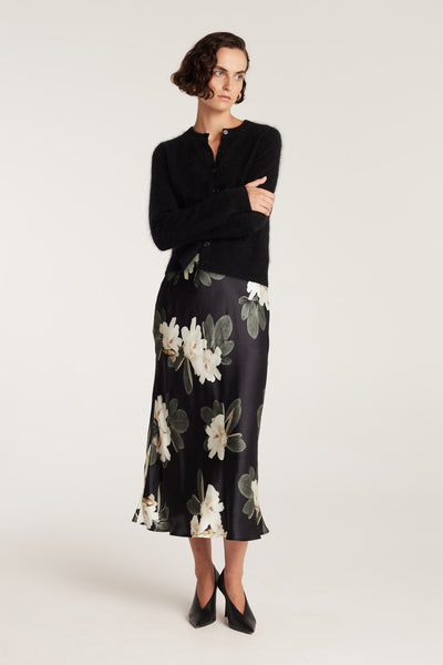 Magnolia Silk Skirt - Black/Ivory-Perri Cutten