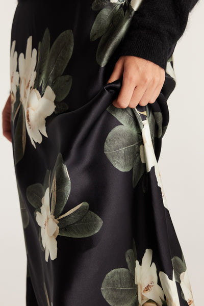 Magnolia Silk Skirt - Black/Ivory-Perri Cutten