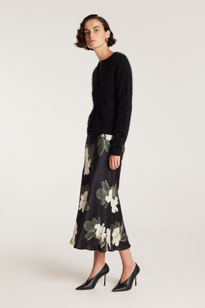 Magnolia Silk Skirt - Black/Ivory-Perri Cutten