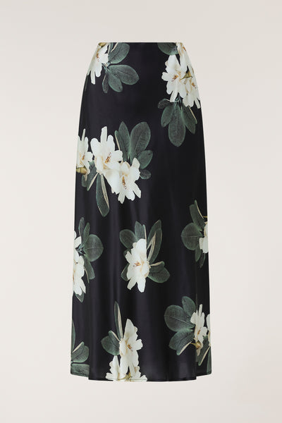 Magnolia Silk Skirt - Black/Ivory-Perri Cutten