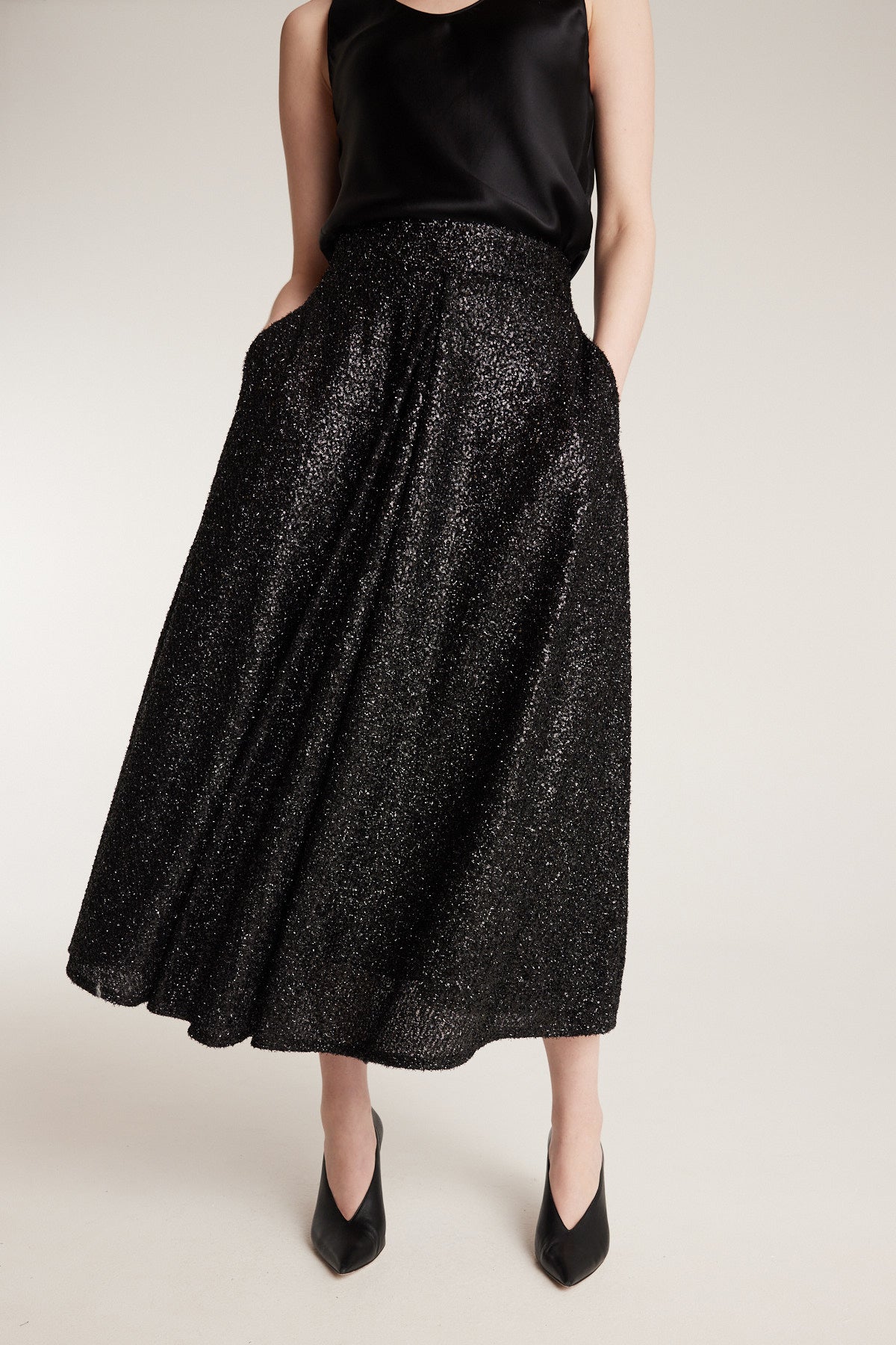 Scala Sparkle Skirt - Black-Perri Cutten