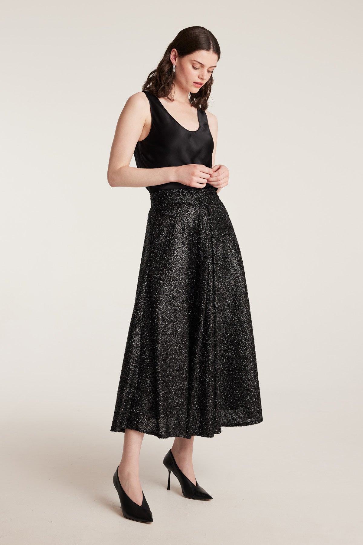 Scala Sparkle Skirt - Black-Perri Cutten