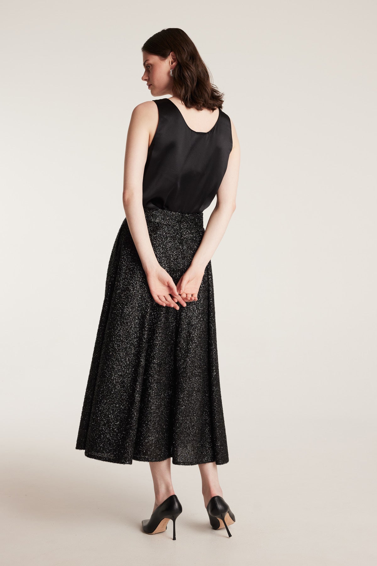 Scala Sparkle Skirt - Black-Perri Cutten