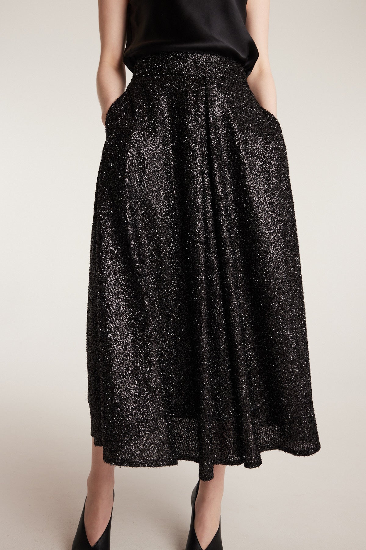Scala Sparkle Skirt - Black-Perri Cutten