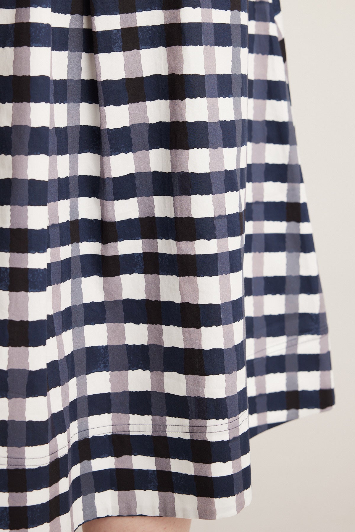 Gingham Cotton Skirt - Indigo-Perri Cutten
