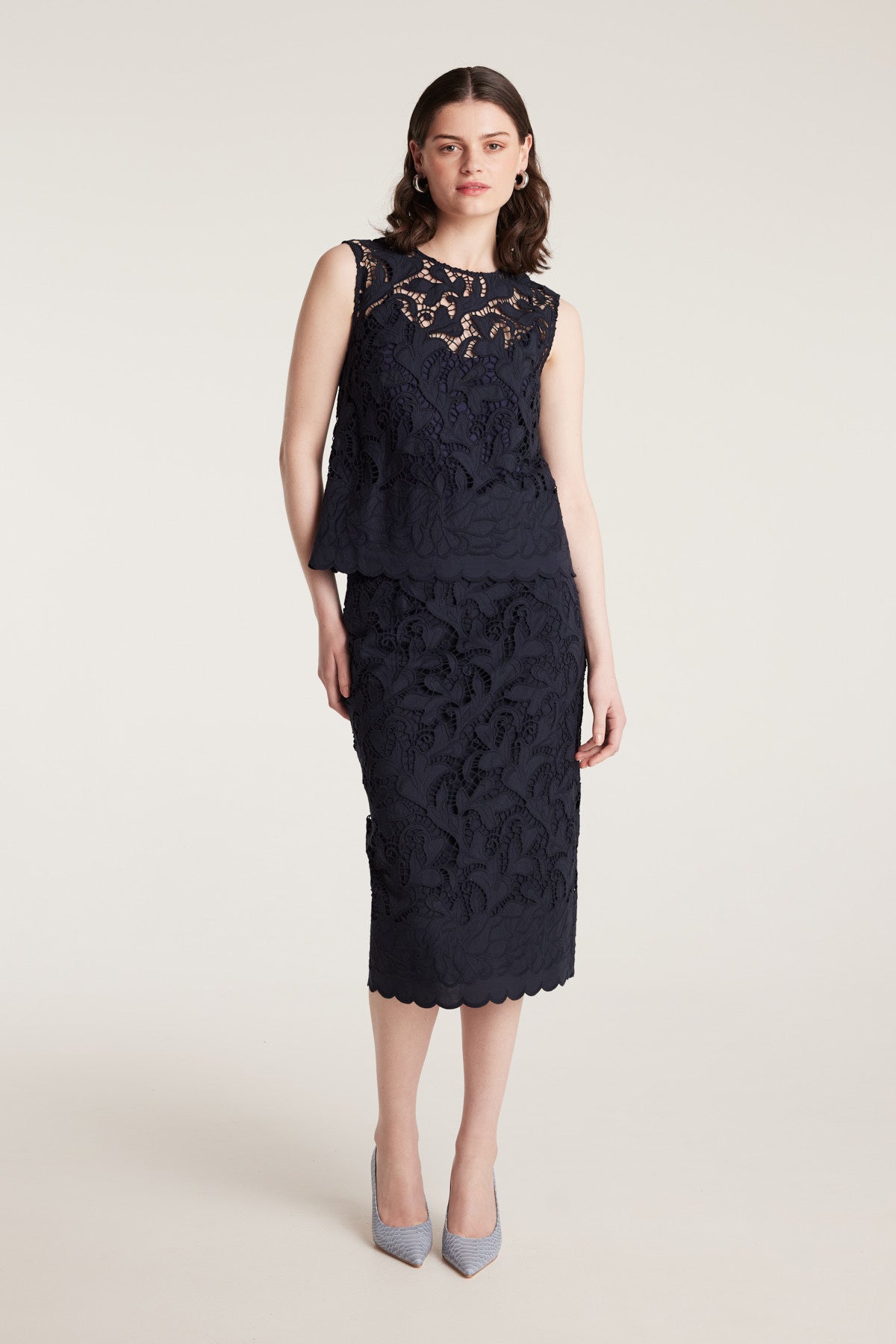 Lace Skirt - Navy-Perri Cutten