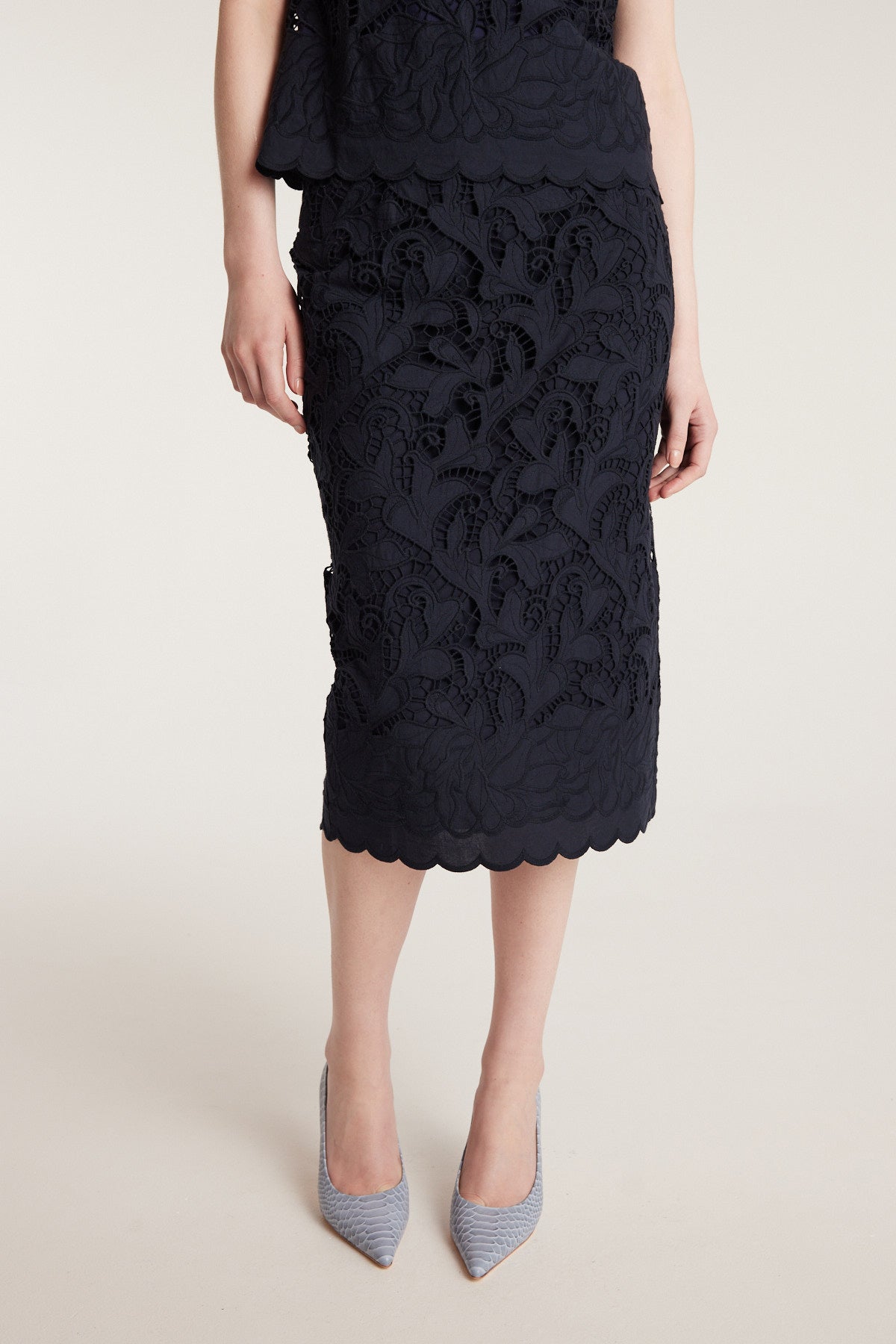 Lace Skirt - Navy-Perri Cutten