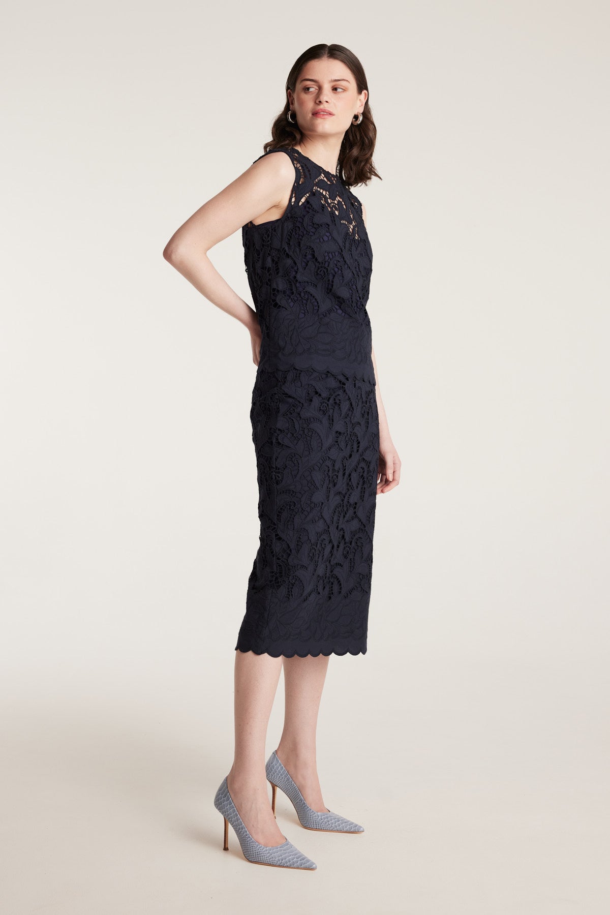 Lace Skirt - Navy-Perri Cutten